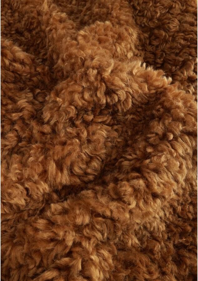 Giacomo Faux Fur Shearling Jas Camel Brown Dames