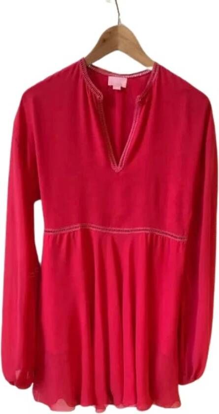 Giambattista Valli Pre-owned Pratilled fabric tops Rood Dames