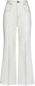 Giambattista Valli Witte wijde jeans met rafelige zoom Wit Dames