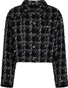 Giambattista Valli Zwarte wollen blend tweed cropped jas Zwart Dames