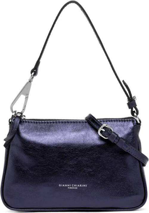 Gianni Chiarini Brooke Mini Tas in Gelamineerd Leer Blauw Dames