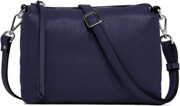 Gianni Chiarini Drie Grana Dollar Crossbody met Contrast Rits Blauw Dames