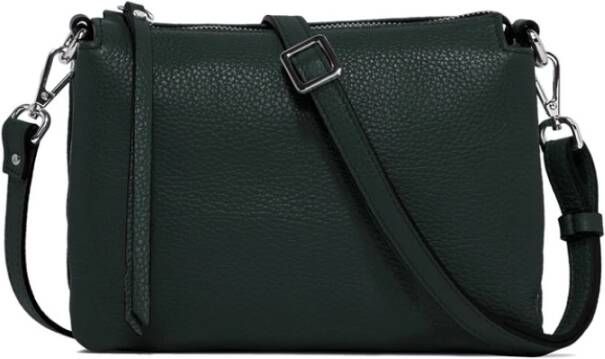 Gianni Chiarini Drie Grana Dollar Crossbody met Contrast Rits Groen Dames