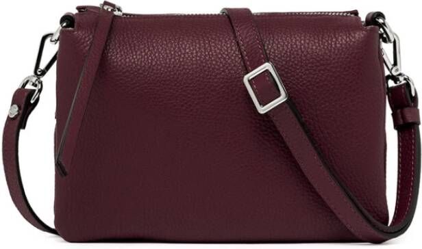 Gianni Chiarini Drie Grana Dollar Crossbody met Contrast Rits Rood Dames