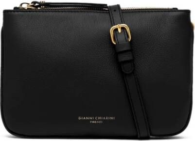 Gianni Chiarini Frida Crossbody Tas met Dubbele Rits Black Dames