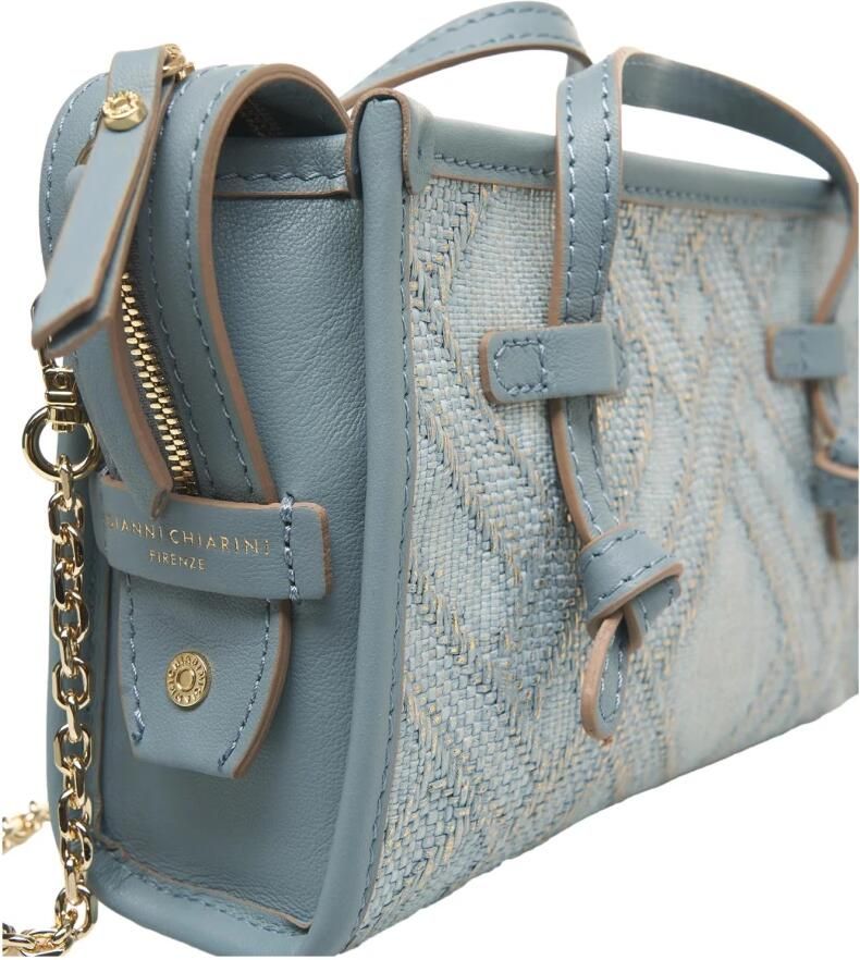 Gianni Chiarini Blauwe Leren Crossbody Tas Blue Dames - Foto 2