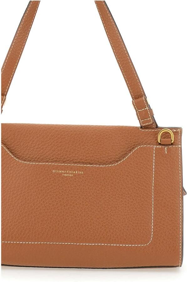 Gianni Chiarini Bruine Leren Schoudertas Brown Dames - Foto 3