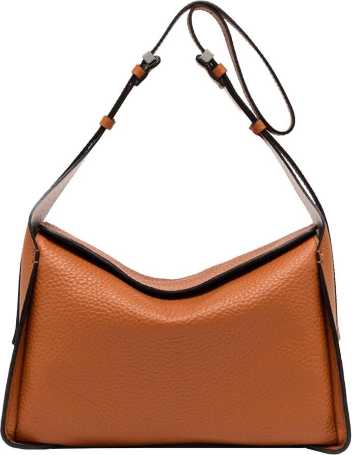 Gianni Chiarini Hobo bags Penelope Handbag In Double Grain Leather in bruin