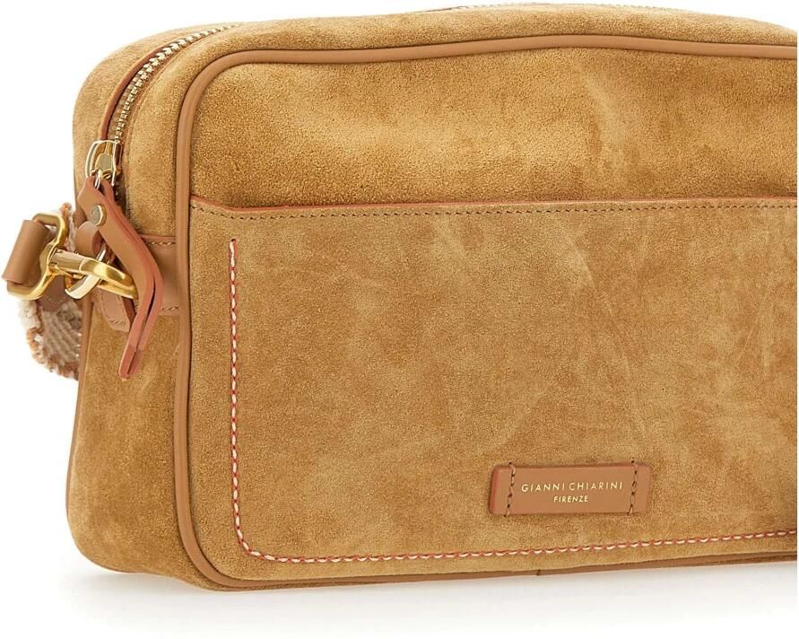 Gianni Chiarini Camel Suede Nina Clutch Brown Dames - Foto 7
