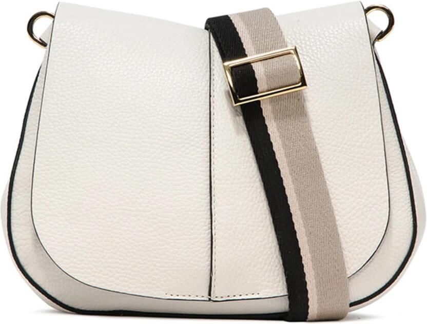 Gianni Chiarini Witte leren schoudertas Helena Round White Dames