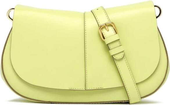 Gianni Chiarini Leren handtas met metalen handvat en verstelbare afneembare leren schouderband Yellow Dames