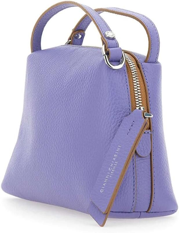 Gianni Chiarini Lavendel Leren Handtas met Zilveren Hardware Purple Dames - Foto 4