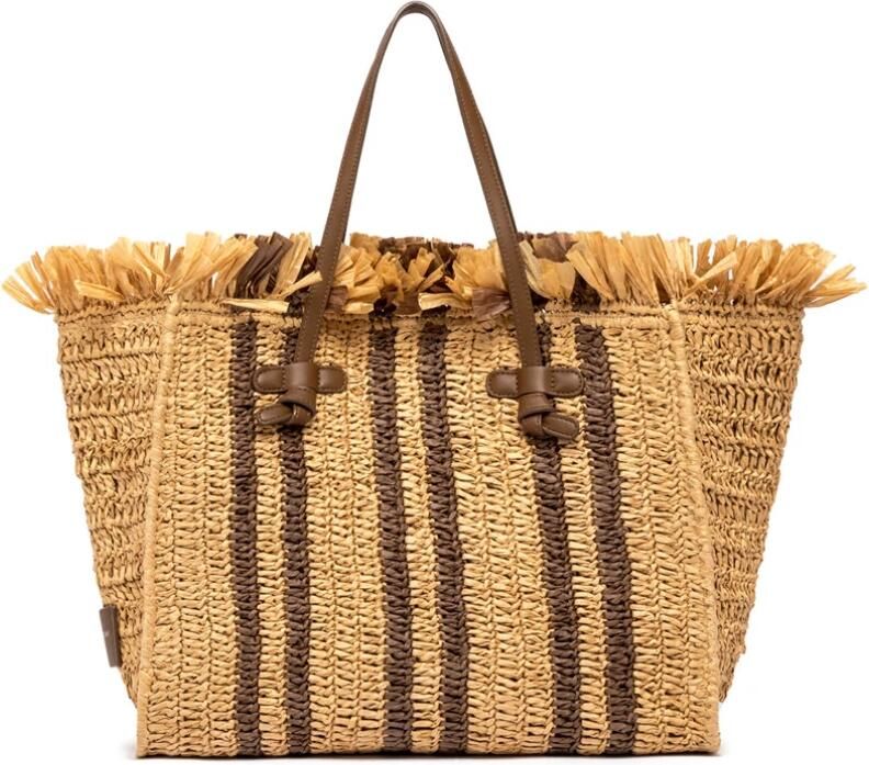 Gianni Chiarini Marcella Shopper met Gehaakte Details Beige Dames