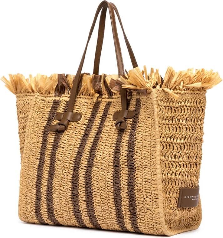 Gianni Chiarini Marcella Shopper met Gehaakte Details Beige Dames - Foto 3