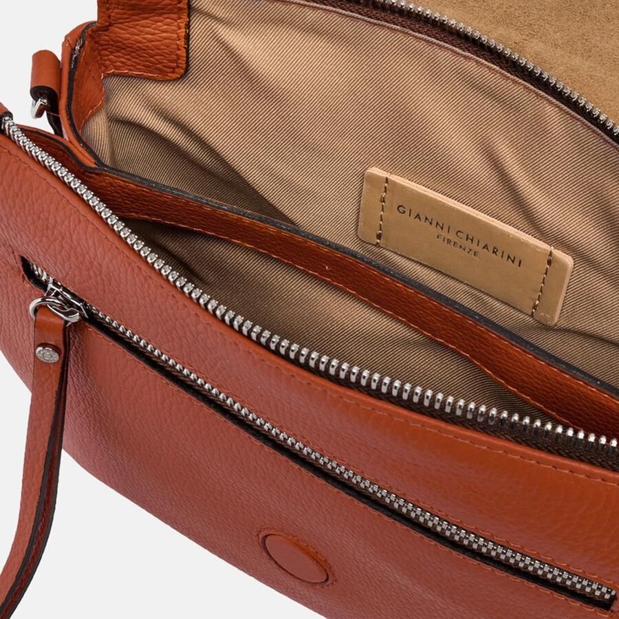 Gianni Chiarini Oranje Leren Schoudertas Orange Dames - Foto 2