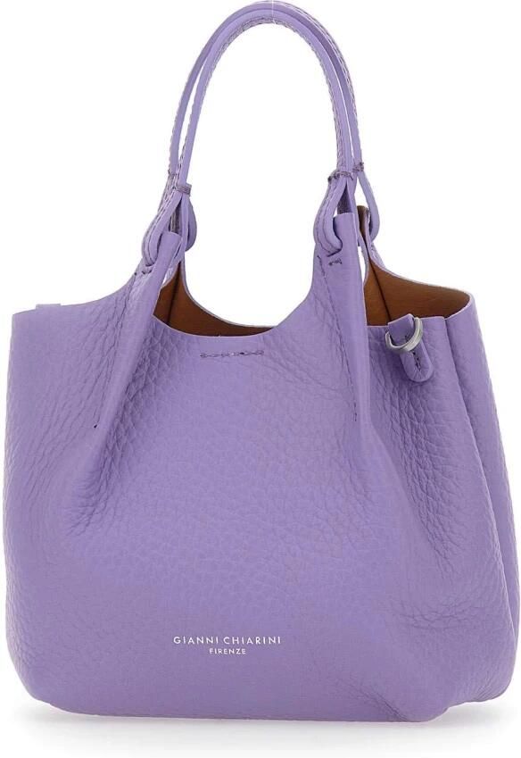 Gianni Chiarini Paarse Leren Dua Handtas Lavendel Purple Dames