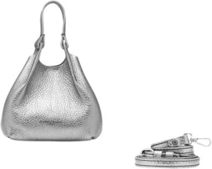 Gianni Chiarini DUA Mini Tas in Zilver Leer Grijs Dames