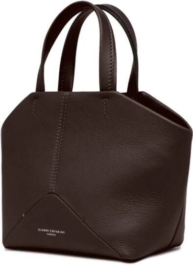 Gianni Chiarini Kleine Grana Seta Dubbele Handtas Bruin Dames