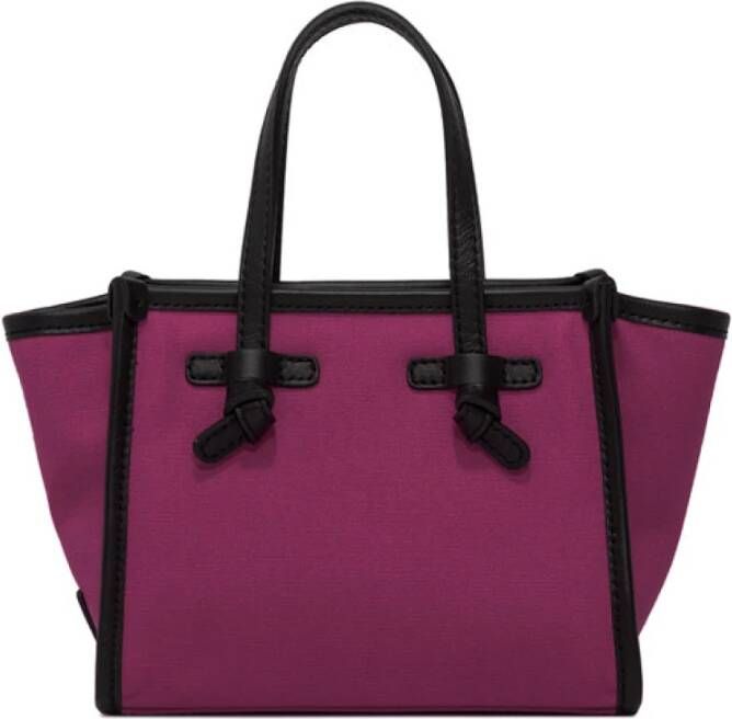 Gianni Chiarini Marcella Canvas Tas met Leren Afwerking en Ritssluiting Roze Dames