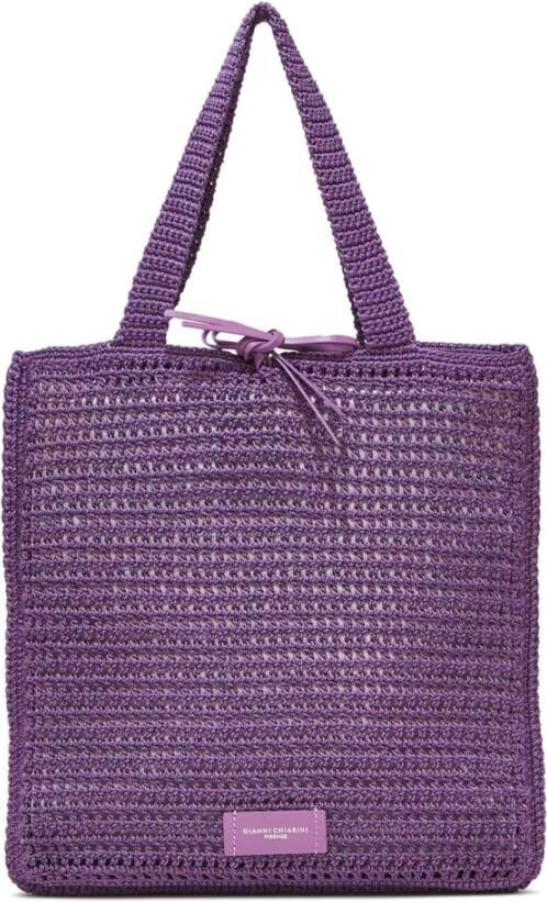 Gianni Chiarini Victoria Gehaakte Shopper Tas Purple Dames