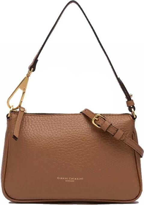 Gianni Chiarini Brooke Leren Handtas met Rits en Afneembaar Handvat Brown Dames