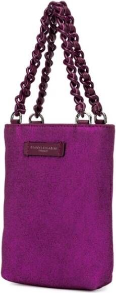 Gianni Chiarini Starry Nappa Mini Tas met Kettinghandvatten Paars Dames