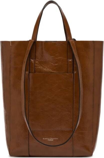 Gianni Chiarini SuperLight NS Tote met Geometrische Sneden en Zakken Bruin Dames