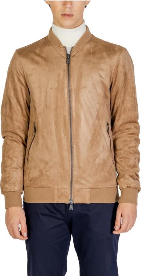Gianni Lupo Beige Lycra Blend Herfstjas Mannen Beige Heren