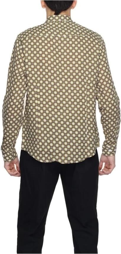 Gianni Lupo Geometrische Linnen Shirt Lange Mouwen Multicolor Heren - Foto 3