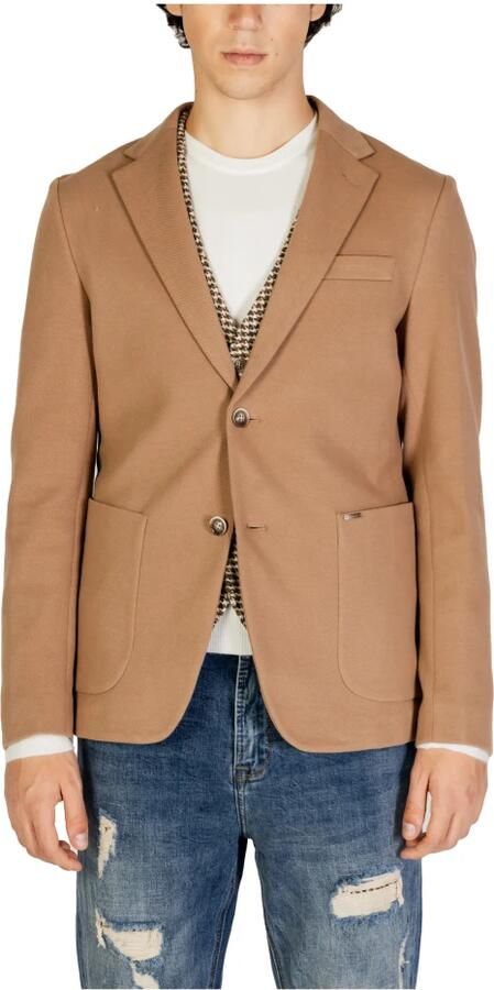 Gianni Lupo Beige Revers Kraag Blazer Herfst Winter Beige Heren - Foto 5