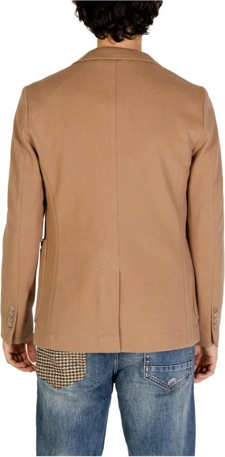 Gianni Lupo Beige Revers Kraag Blazer Herfst Winter Beige Heren