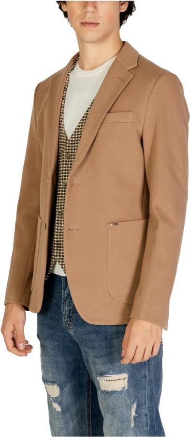 Gianni Lupo Beige Revers Kraag Blazer Herfst Winter Beige Heren - Foto 2