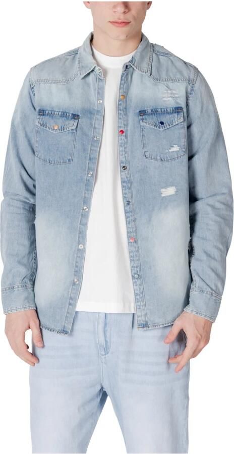 Gianni Lupo Blauw Katoenen Overhemd met Zakken Blue Heren - Foto 3