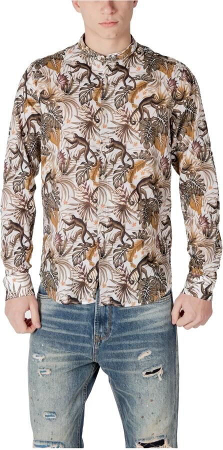 Gianni Lupo Bloemen Mandarin Kraag Shirt Multicolor Heren - Foto 3