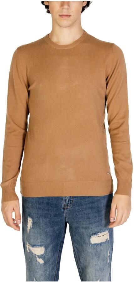 Gianni Lupo Bruine Gebreide Trui Pullover Herfst Winter Collectie Brown Heren