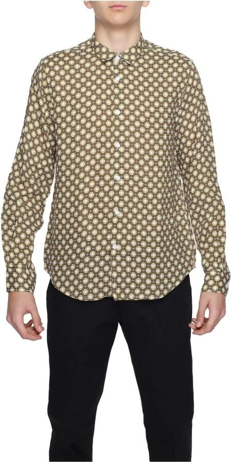 Gianni Lupo Geometrische Linnen Shirt Lange Mouwen Multicolor Heren - Foto 5