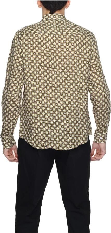 Gianni Lupo Geometrische Linnen Shirt Lange Mouwen Multicolor Heren - Foto 2