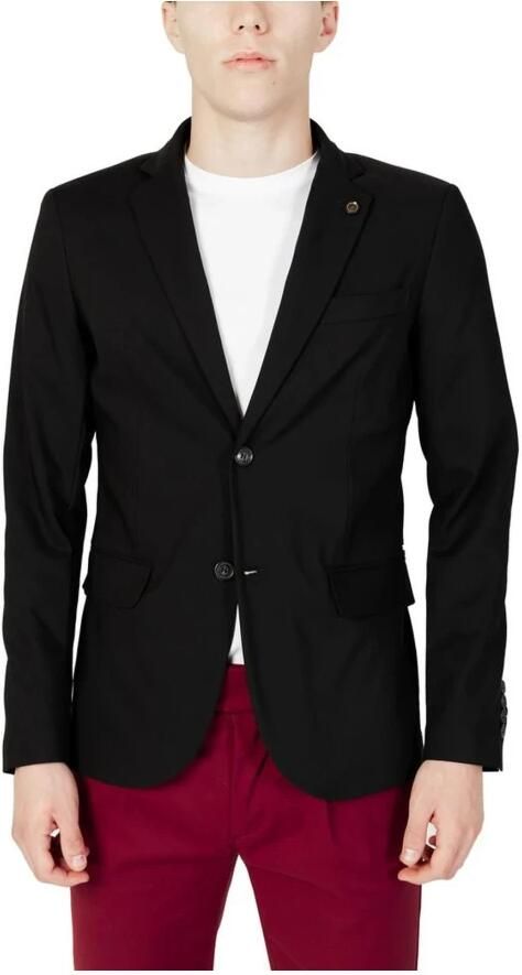 Gianni Lupo Zwarte Button-Up Blazer voor Mannen Black Heren - Foto 5