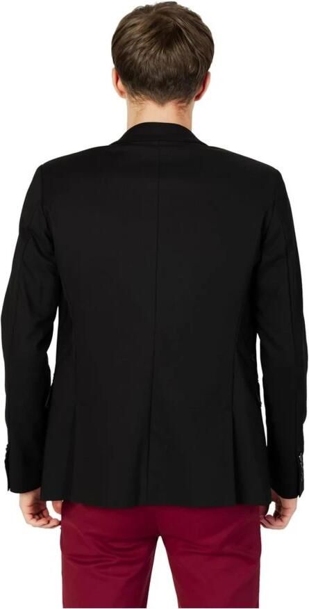 Gianni Lupo Zwarte Button-Up Blazer voor Mannen Black Heren - Foto 4