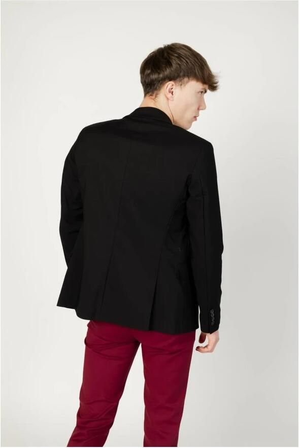 Gianni Lupo Zwarte Button-Up Blazer voor Mannen Black Heren - Foto 2