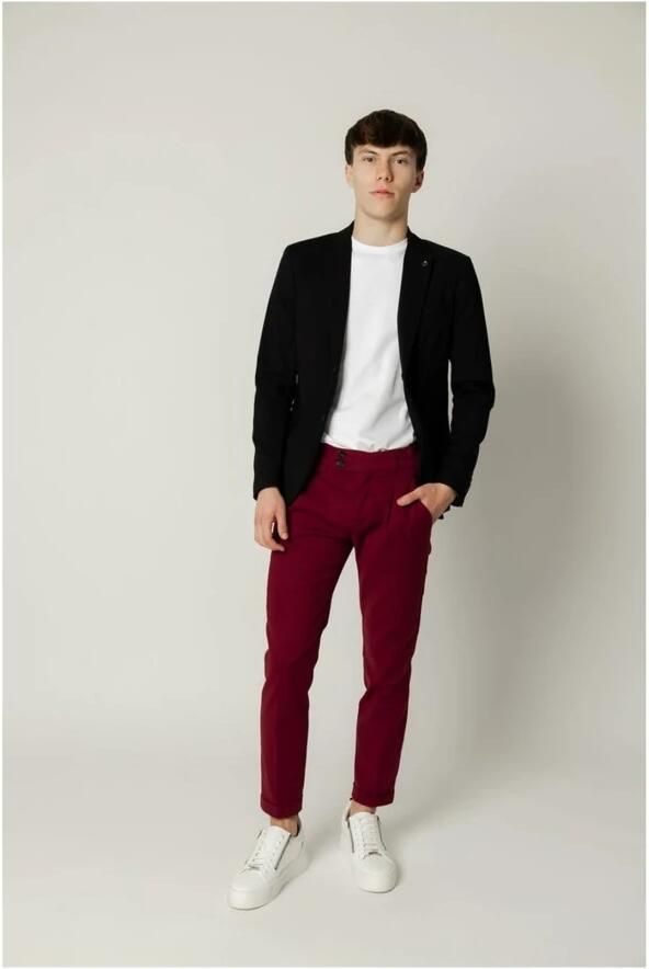 Gianni Lupo Zwarte Button-Up Blazer voor Mannen Black Heren