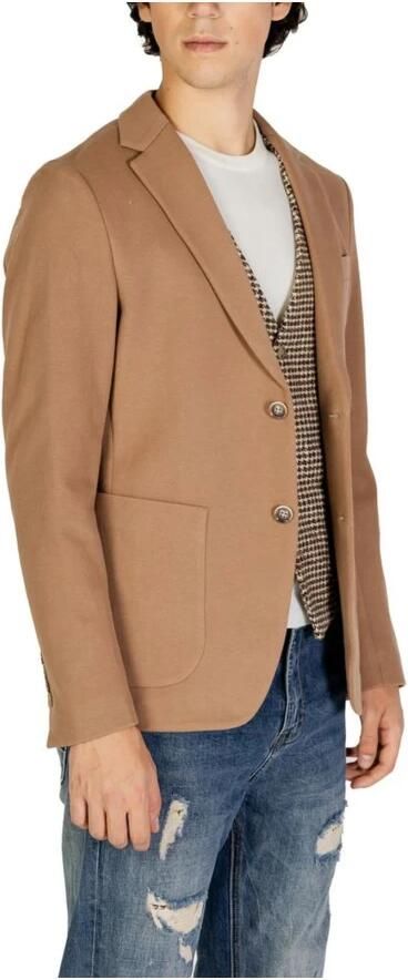 Gianni Lupo Beige Revers Kraag Blazer Herfst Winter Beige Heren - Foto 3