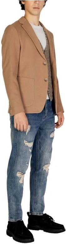 Gianni Lupo Beige Revers Kraag Blazer Herfst Winter Beige Heren - Foto 4