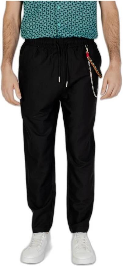 Gianni Lupo Zwarte broek met veters en zakken Black Heren - Foto 5