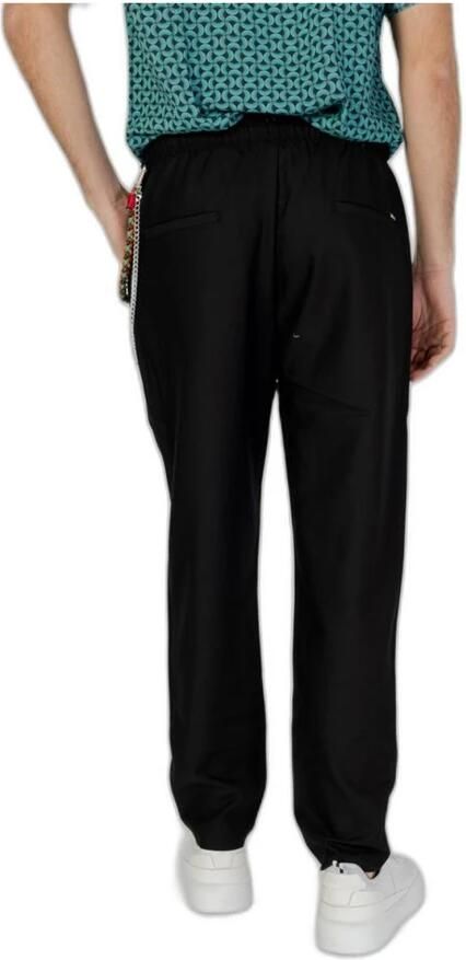 Gianni Lupo Zwarte broek met veters en zakken Black Heren - Foto 4