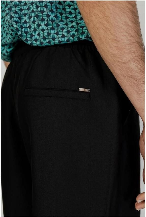 Gianni Lupo Zwarte broek met veters en zakken Black Heren - Foto 2