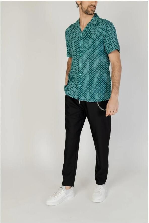 Gianni Lupo Zwarte broek met veters en zakken Black Heren - Foto 3