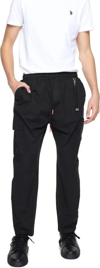 Gianni Lupo Zwarte katoenen broek met veters Black Heren - Foto 7