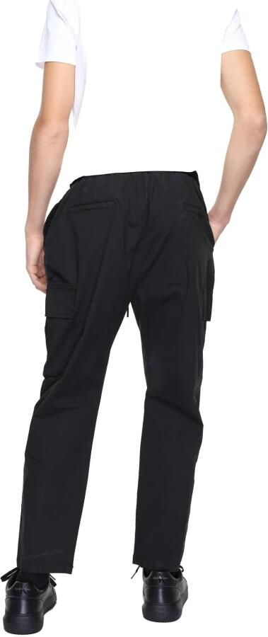 Gianni Lupo Zwarte katoenen broek met veters Black Heren