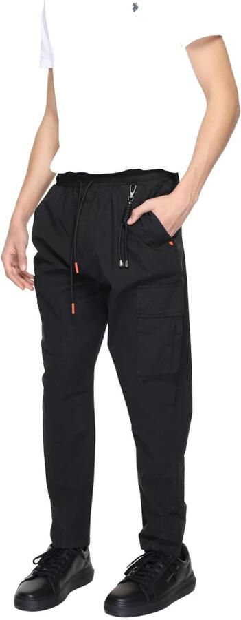 Gianni Lupo Zwarte katoenen broek met veters Black Heren - Foto 2